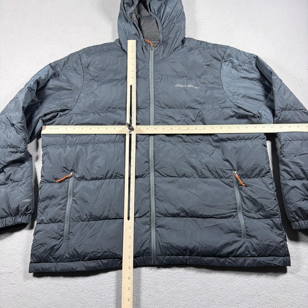 Eddie Bauer Jacket Mens 2XL Gray Hooded Down EB650 Puffer Outdoor Coat - Picture 3 of 9